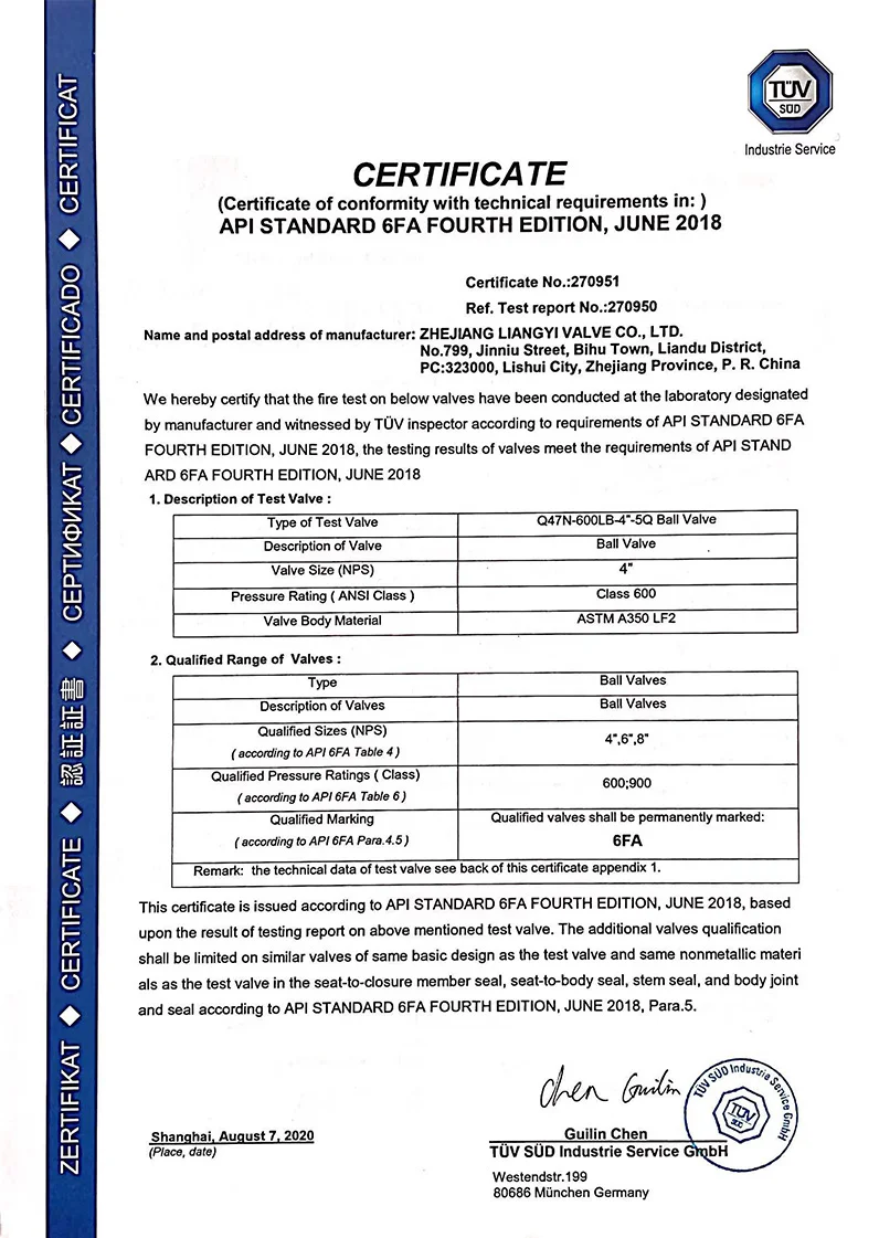 certificated valve manufacturer